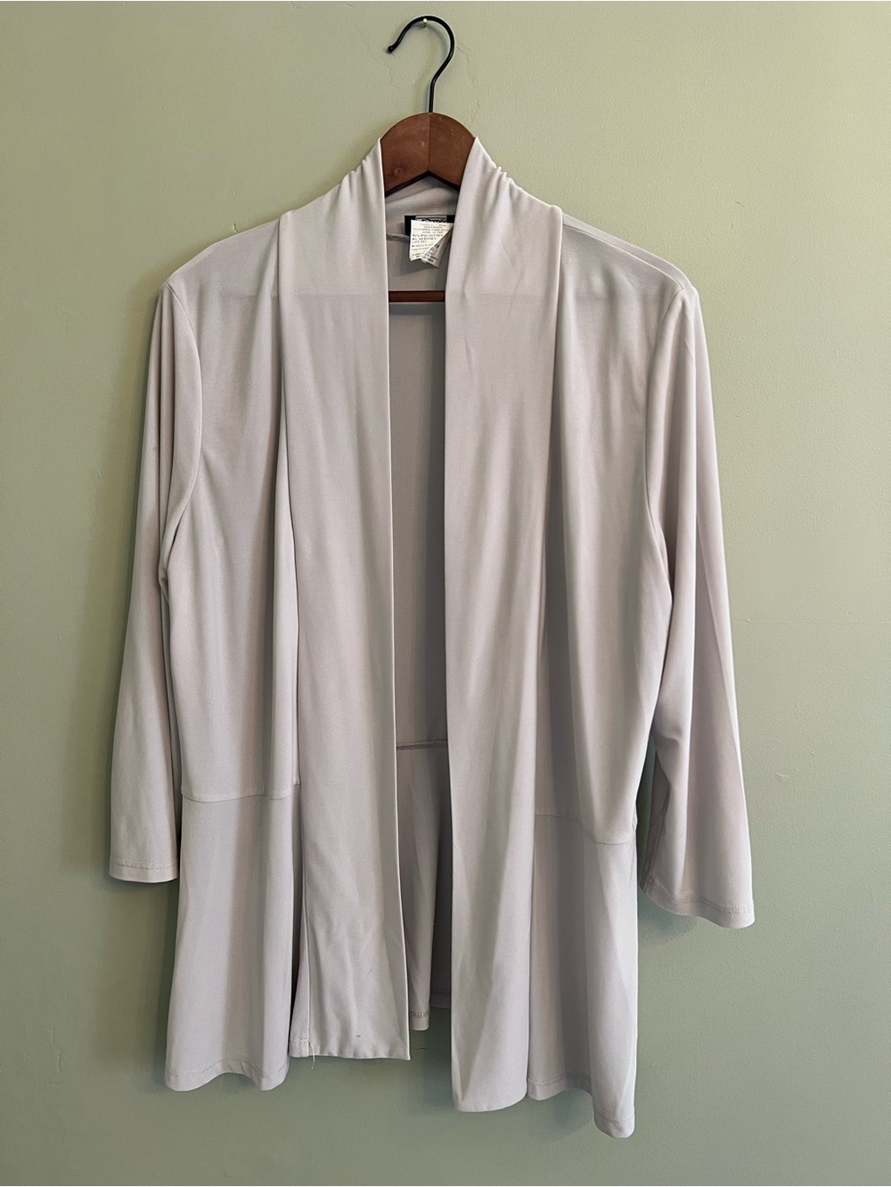 Light Gray Open-Front Cardigan